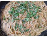A picture of step 4 of Indo Italian Spicy Spaghetti.