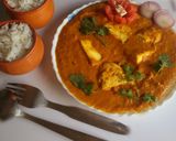 A picture of step 4 of Shahi paneer masala curry.