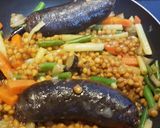 Foto del paso 2 de la receta Morcillas con salteado de verduras y lentejas