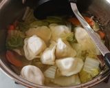A picture of step 9 of Easy One-Pot Boiled Dumplings in Chicken Broth.