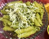 A picture of step 12 of Basil Pesto Pasta.