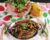 A picture of step 3 of Bhindi Fry (crispy bhindi rava fry).