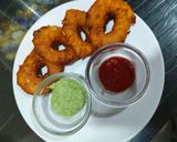 A picture of step 7 of Leftover rice vegetable menduvada.