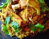 A picture of step 11 of Kathal dry fruit biryani.