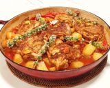 A picture of step 8 of Basque style chicken (Poulet Basquaise).