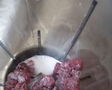 A picture of step 1 of Mcdonald style Strawberry Shake.