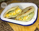 Foto del paso 6 de la receta: 🌿Arepas rellenas de scrambled eggs con emmental y guacamole de maíz🌿