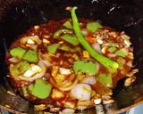 A picture of step 4 of Chowmein and hostel style chilli chicken.