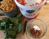 A picture of step 1 of Boondi Raita.