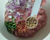A picture of step 3 of Seekh kabab.