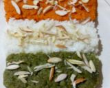 A picture of step 2 of Tiranga Dessert-Carrot Coconut Bottlegourd Halwa.