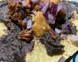 A picture of step 4 of Tostadas with Black Beans Fried in Pork Lard.