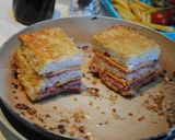 A picture of step 28 of Monte Cristo sandwich.