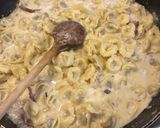 A picture of step 3 of Tortellini with Cream and Speck.