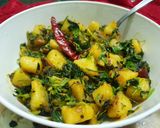 A picture of step 2 of Methi Aloo Sabzi- Fenugreek Potato Curry.