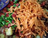 A picture of step 20 of Sinasir with potato vegetable sauce.