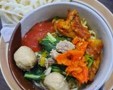 Foto langkah ke 8 dari resep Mie Ayam Ceker Ranjau Bakso Ekonomis.