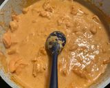 A picture of step 6 of Shrimp-Stuffed Poblano Peppers in Chipotle Cream Sauce.