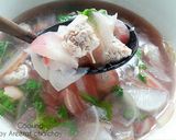 รูปขั้นตอนการทำที่ 1 ของ ต้มจืดหัวไชเท้า2สีใส่หมูสับ #สำหรับเด็กๆน่าจะชอบค่ะเพิ่มสีสัน