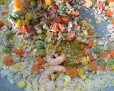 รูปขั้นตอนการทำที่ 3 ของ ข้าวบุกผัด เขียวหวาน กุ้ง หมูสับ ไข่ คลีน