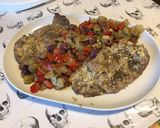 Une image de l'étape 13 de Côtes de porc à la moutarde,herbes de Provence,oignon, poivron rouge et olives marinées.