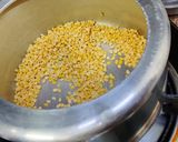 A picture of step 1 of Moongdal payasam.