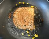 A picture of step 2 of Spinach corn sandwich.