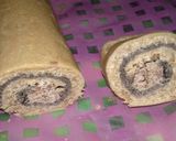 A picture of step 16 of Choco filled Biscuit Swiss Roll.