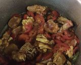 A picture of step 6 of Aloo chicken.