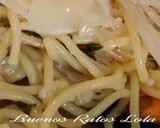 Foto del paso 6 de la receta: Espaguetis con mejillones y albahaca
