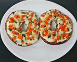 A picture of step 6 of My Toasted Open Bagel with Soft Cheese,Cucumber & Sweet Pepper😍.