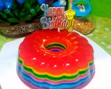 Foto langkah ke 10 dari resep Puding rainbow selasih ala khalimah kitchen's.