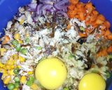 A picture of step 1 of Veggie and fish fried egg.