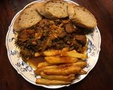 A picture of step 8 of California Farm Chopped Clams and Crusted Pork: Iberian, Kosher and Halal.