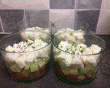 Une image de l'étape 3 de Verrines express 🍅🥒🧀 façon tartare.