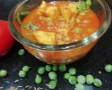 A picture of step 5 of Matar Paneer in tomato puree.