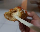 Foto langkah ke 7 dari resep Melted Mozarela Corndog Roti Tawar.