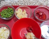 A picture of step 1 of Mix veg and fruit chaat.