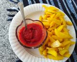 عکس مرحله 1 از دستور سیب زمینی سرخ شده با سس گوجه 🍟