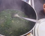A picture of step 1 of Curly kale,spinach and meat.