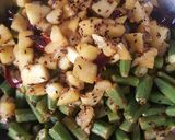 A picture of step 2 of Achari Bhindi.