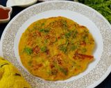 A picture of step 3 of Besan Pitha.