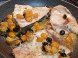 Swordfish with Cherry Tomatoes and Olives