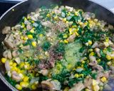 A picture of step 4 of Mushroom Spinach Corn Galette.