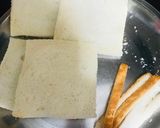 A picture of step 1 of Veg sandwich.