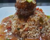 A picture of step 6 of Fried Rice Manchurian.