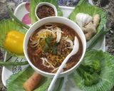 A picture of step 12 of Veg Thukpa soup with noodles.