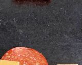 A picture of step 4 of My cheese wrapped in Pepperoni and Savoury Crackers 🤩.