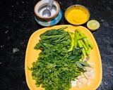 A picture of step 1 of Spinach Green chutney for sandwich or any chaat.
