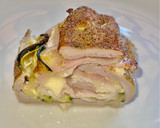 Foto del paso 4 de la receta: Solomillo relleno de calabacín, bacon y queso en salsa de naranja
